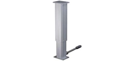 Columna telescópica manual o hidráulica para aplicaciones vistas. Perfil de sección cuadrada. Fuerza máxima de 8.000 N. Carreras de 100 hasta 400 mm (ampliable).
